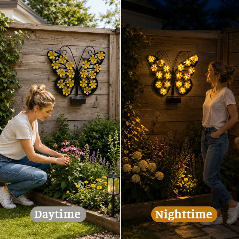 Product photo of solar butterfly wall light