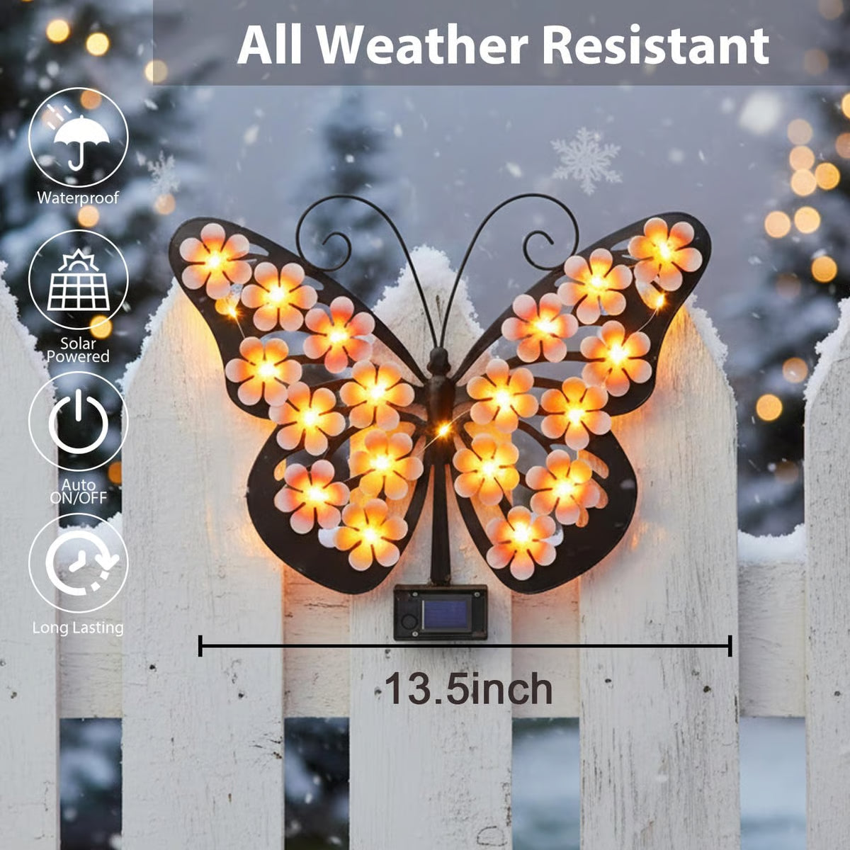 Product photo of solar butterfly wall light