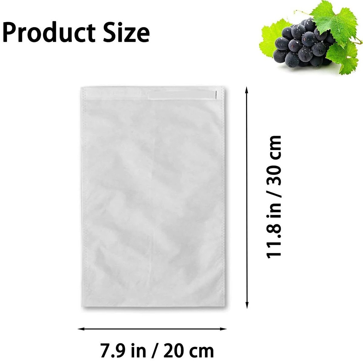 Product photo of fruit and grape protection bags