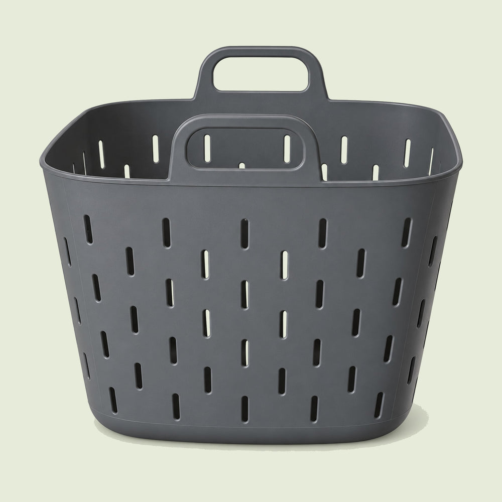 8-Gallon Garden Strainer Basket on a soft green background
