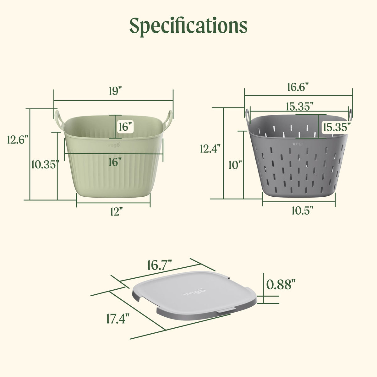 Product photo of 8-gallon garden tub, strainer and lid kit