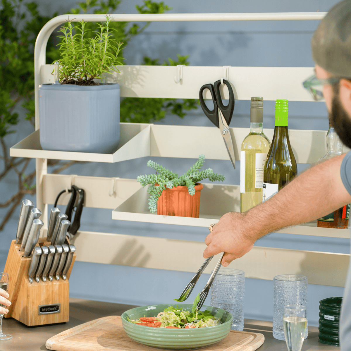 Product photo of hanging rack shelf set