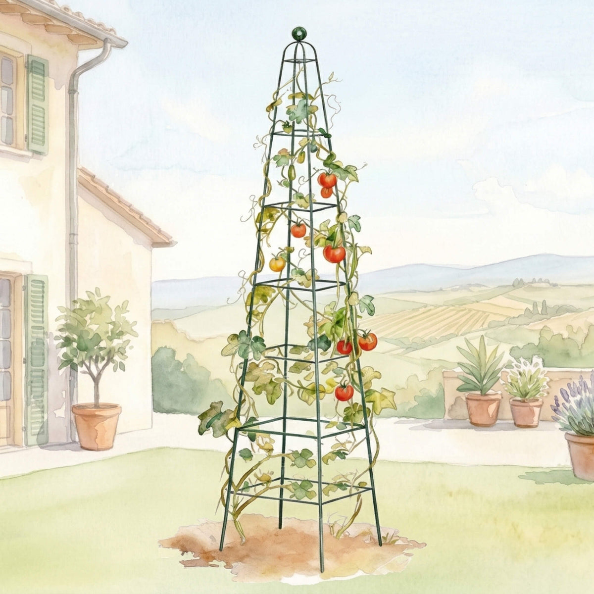 Pyramid Obelisk Garden Trellis, 9 Feet