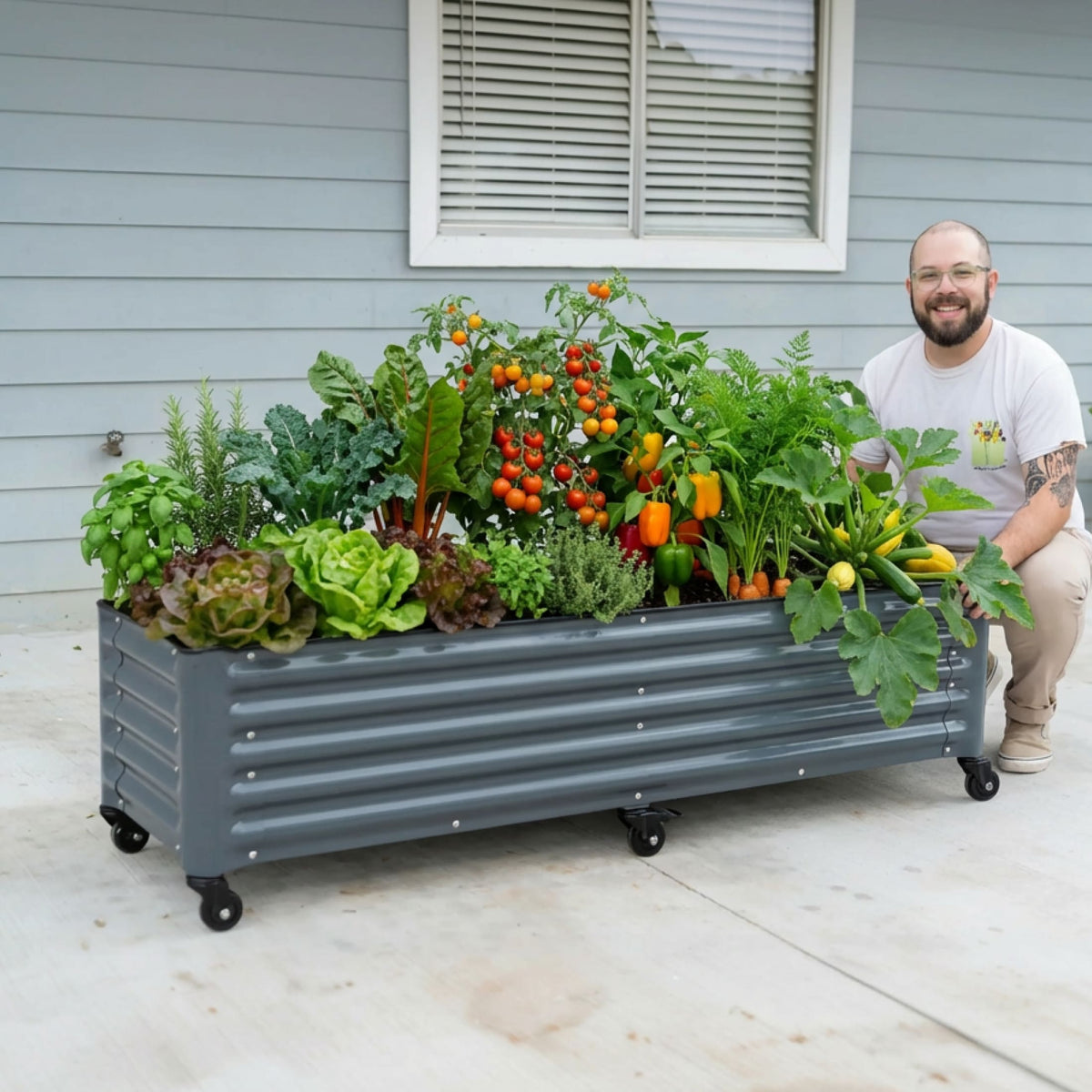 Product photo of rolling garden bed, 21 x 72 inches