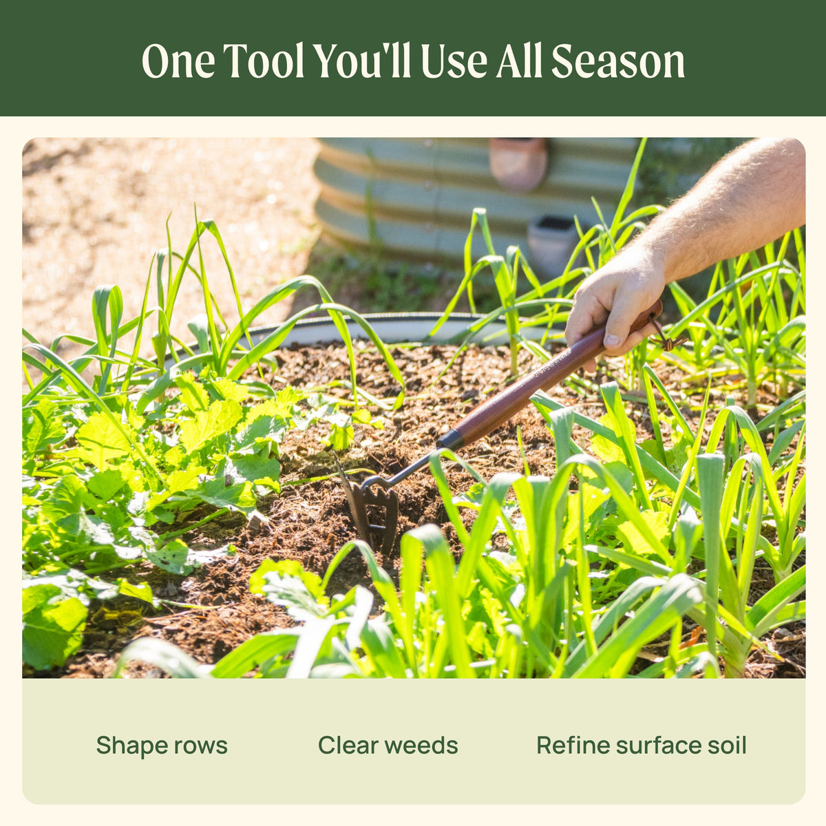 Product photo of long-handle garden bed hoe