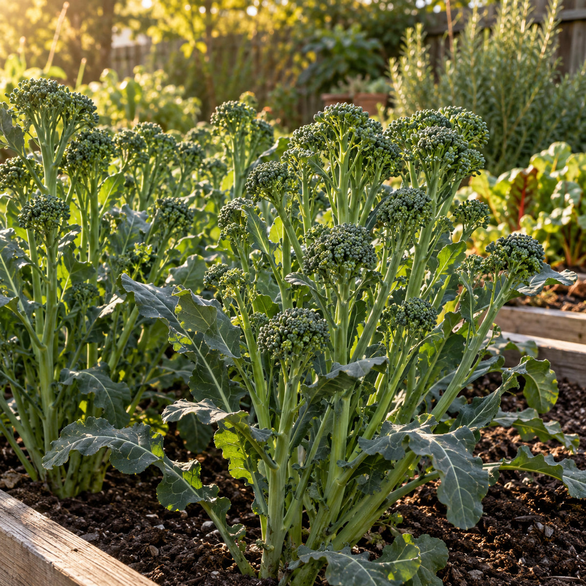 Aspabroc Sprouting Broccoli Seeds growing in a home garden