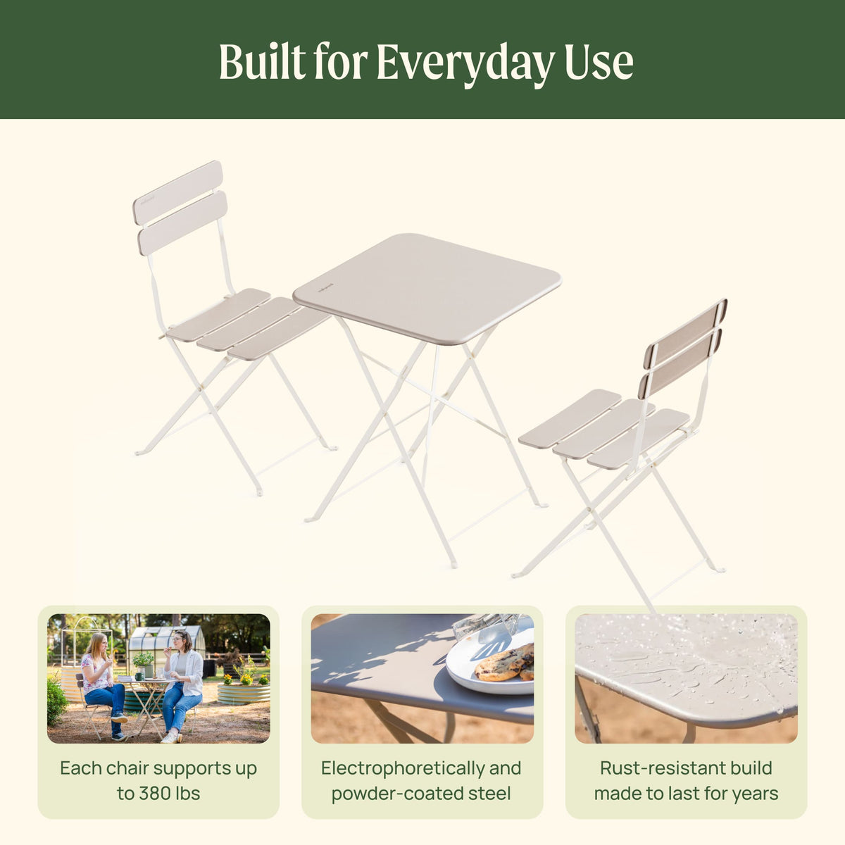 Product photo of outdoor bistro table and chairs