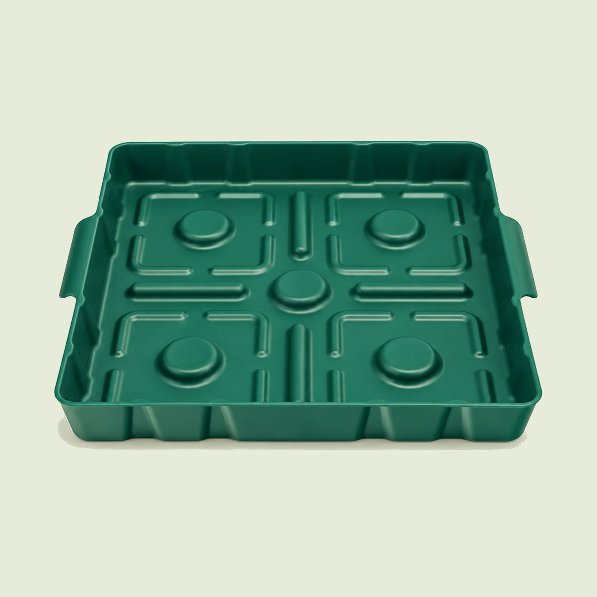 Bottom Watering Tray, 10 x 10 Inches on a soft green background