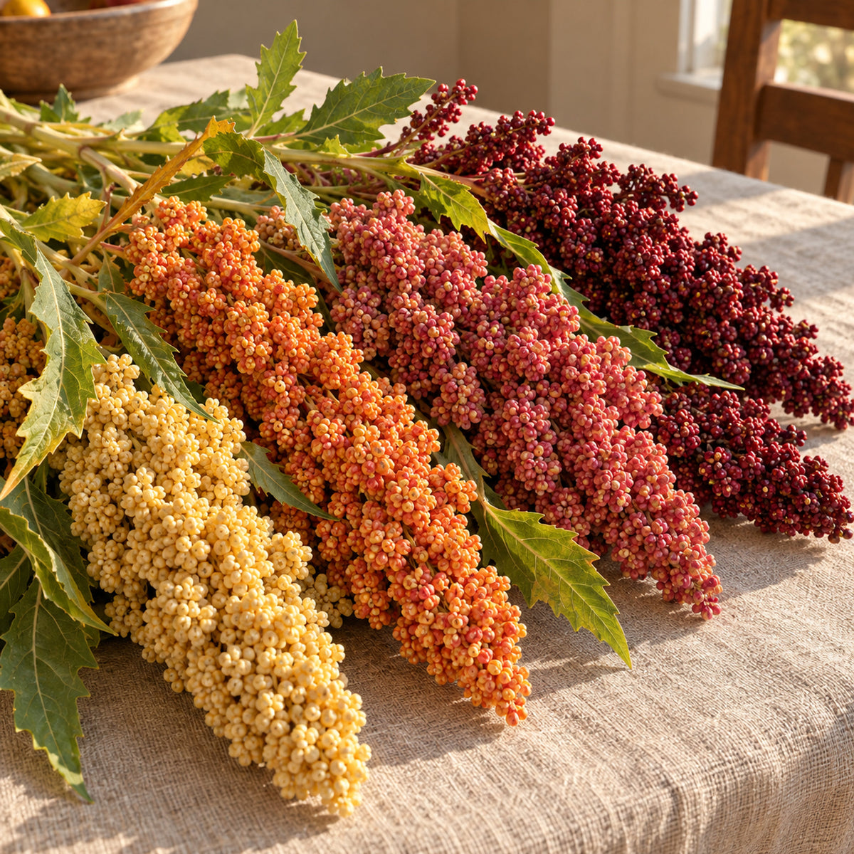 Brightest Brilliant Rainbow Quinoa Seeds harvest up close