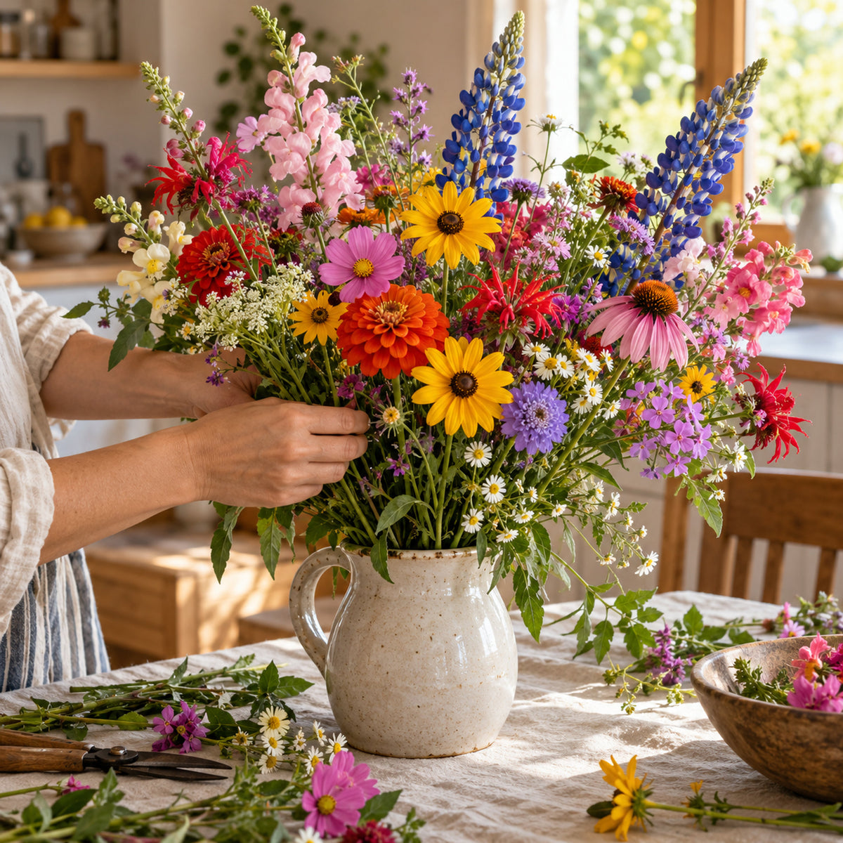 Butterfly Garden Flower Mix Seeds harvest up close