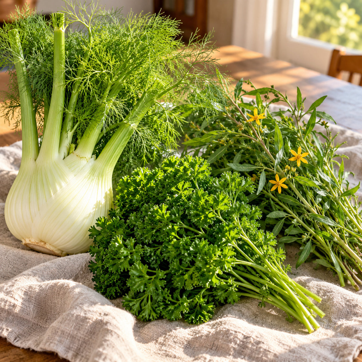 Chefs Herb Garden Seed Bundle harvest up close