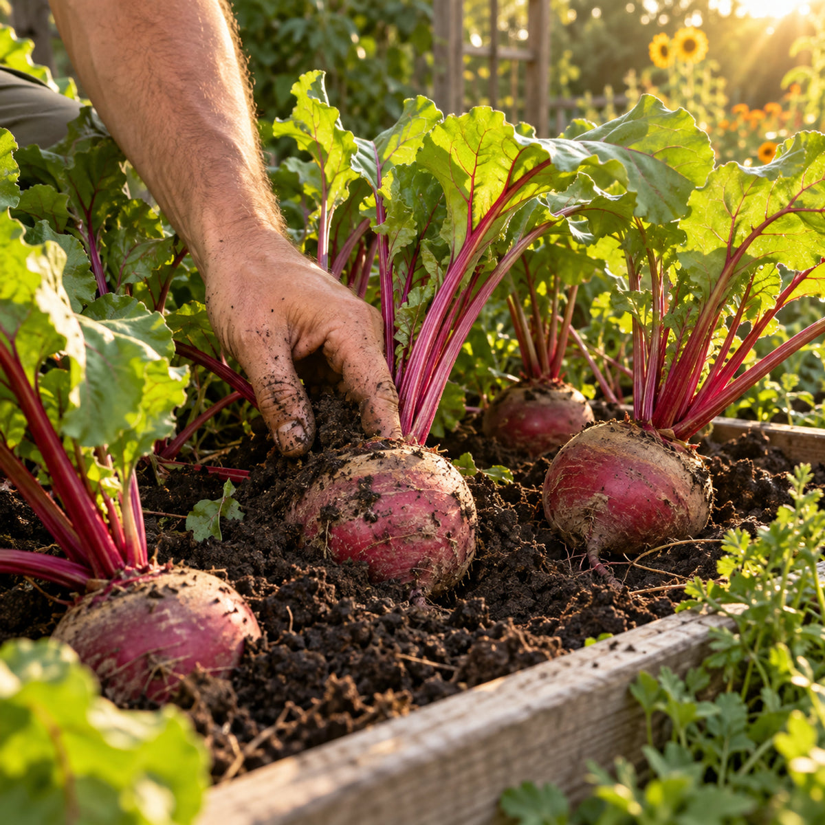 Chioggia Beet Seeds growing in a home garden