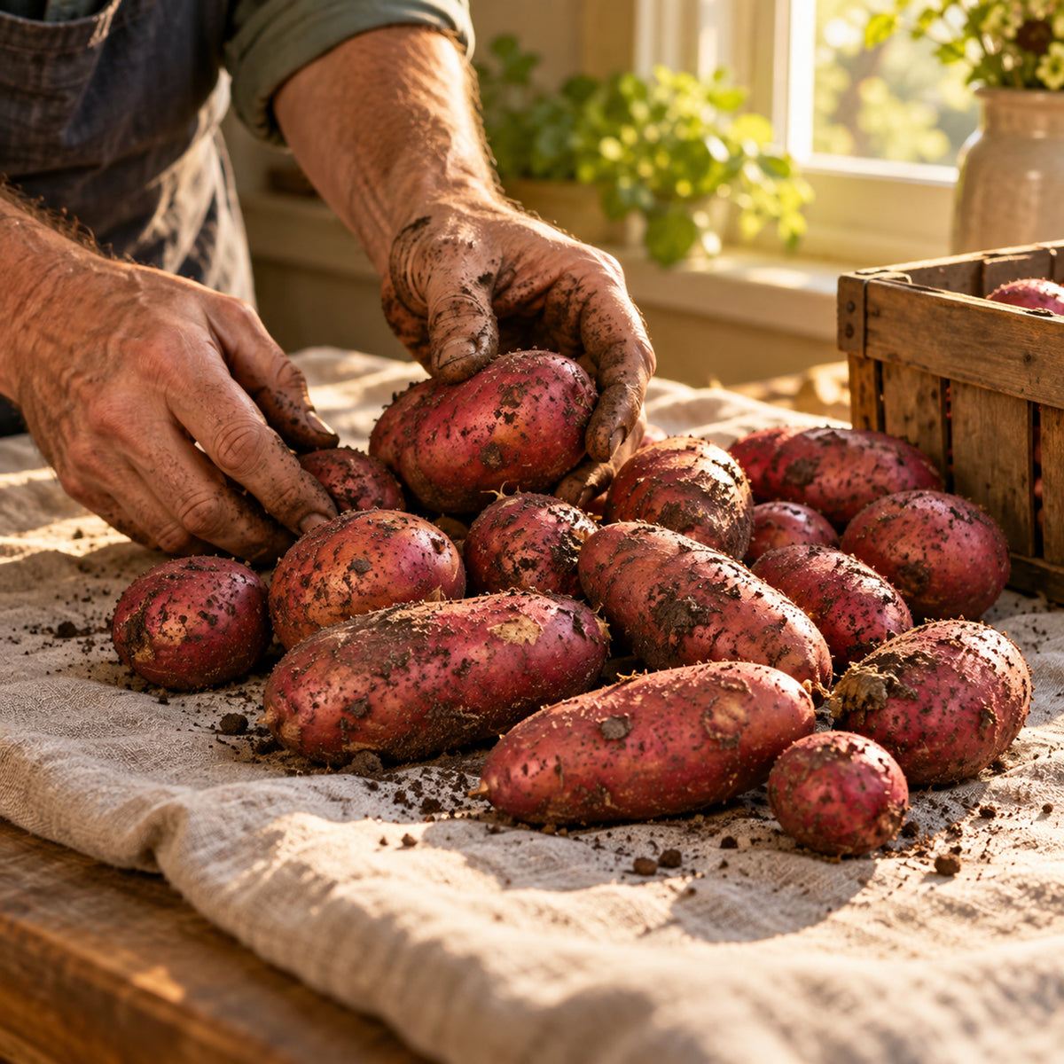 Clancy Potato Seeds harvest up close