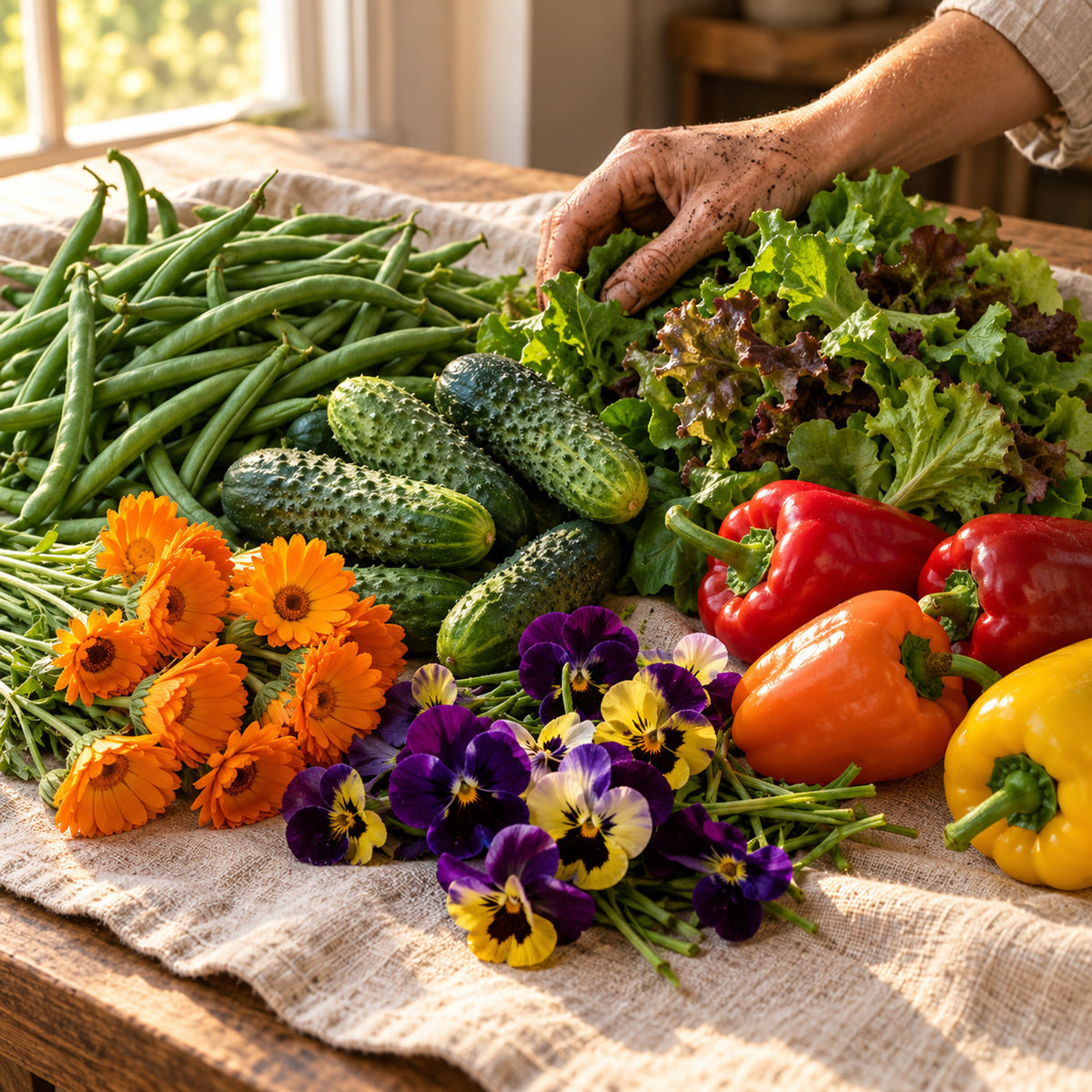 Container Garden Seed Bundle harvest up close