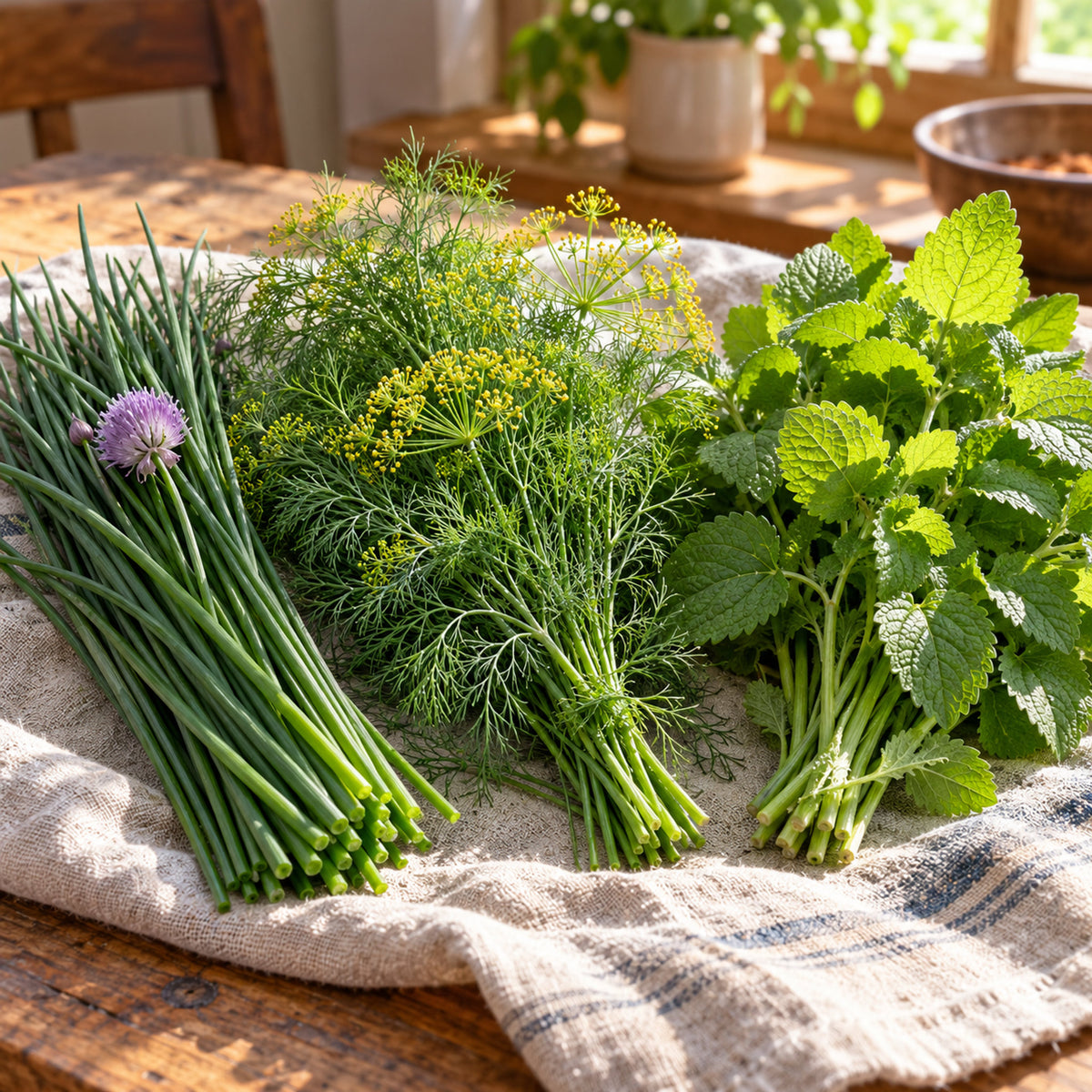 Easy Kitchen Herb Seed Bundle harvest up close