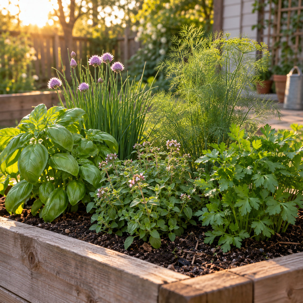 Easygoing Herb Seed Pack growing in a home garden