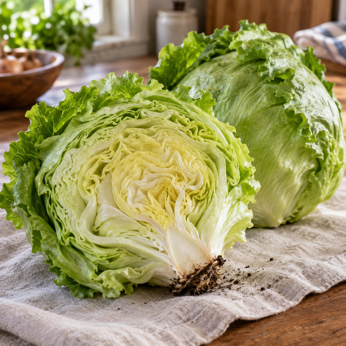 Great Lakes 118 Crisphead Lettuce Seeds harvest up close
