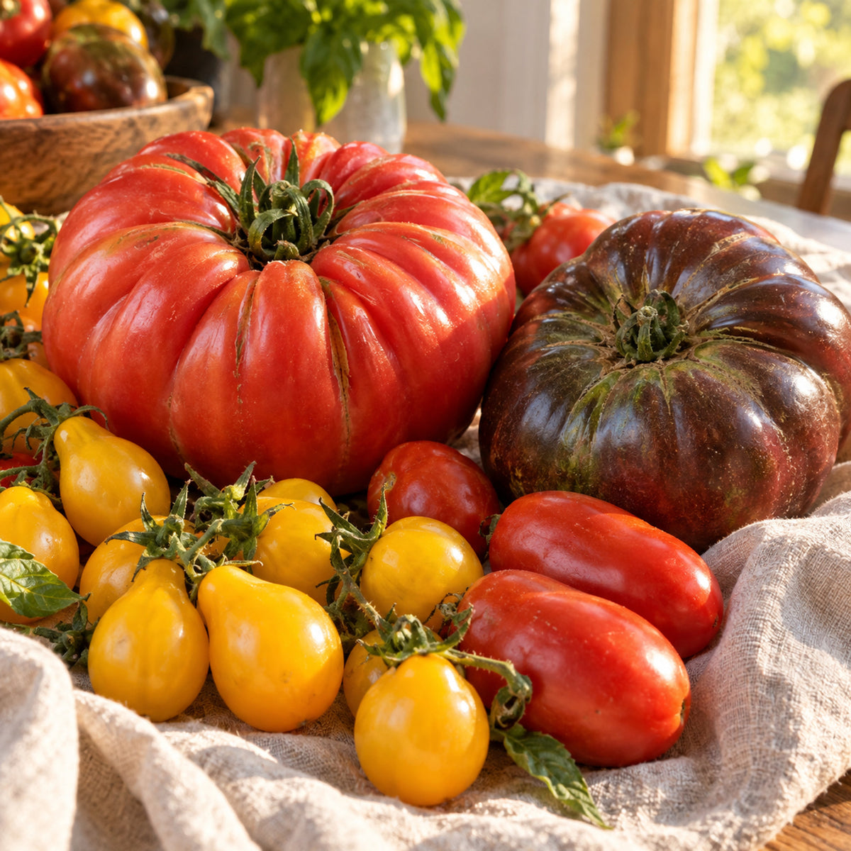 Heirloom Tomato Seed Bundle harvest up close