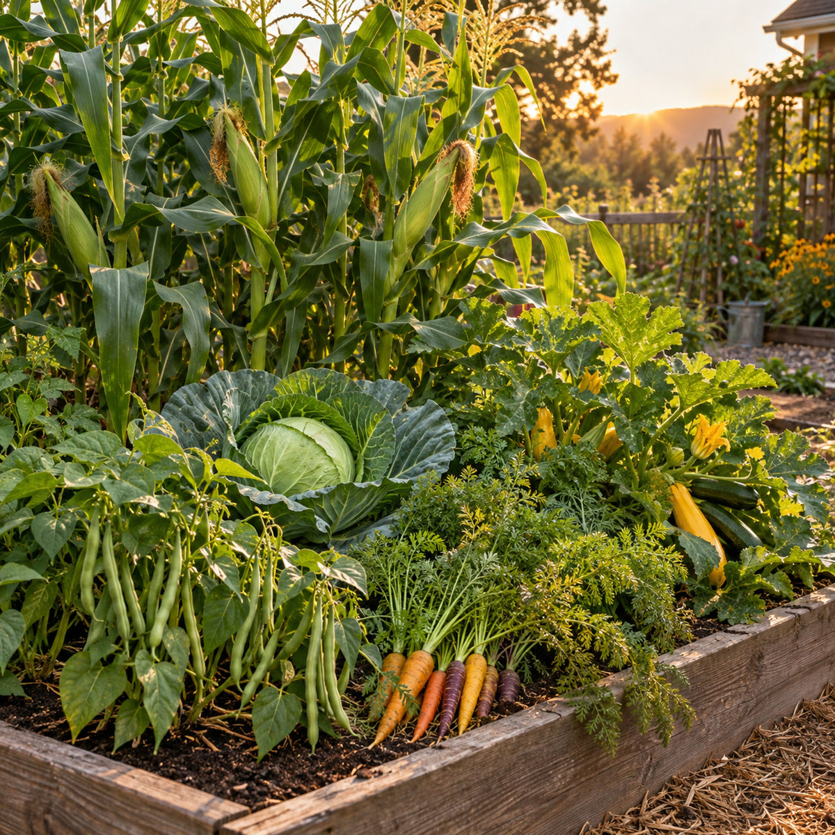 Homestead Vegetable Seed Bundle growing in a home garden