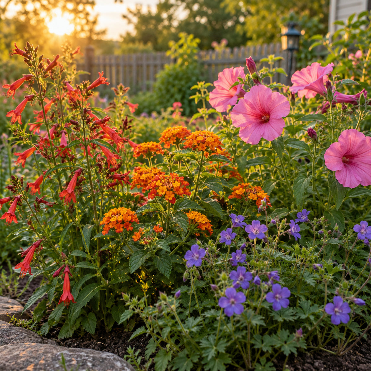 Hummingbird Flower Mix Seeds growing in a home garden