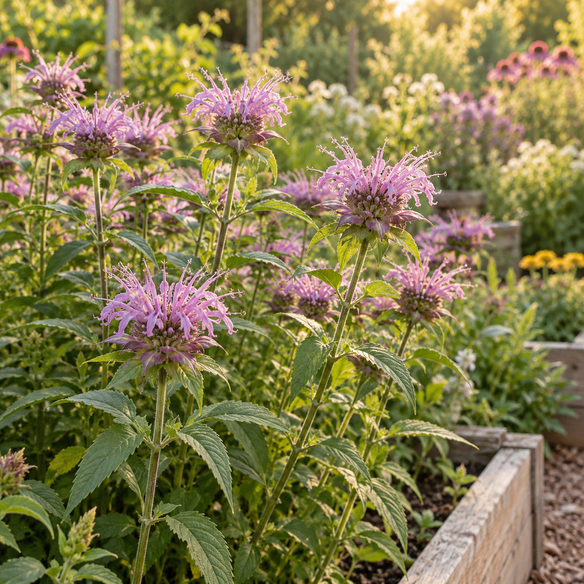 Lambada Bee Balm Flower Seeds growing in a home garden