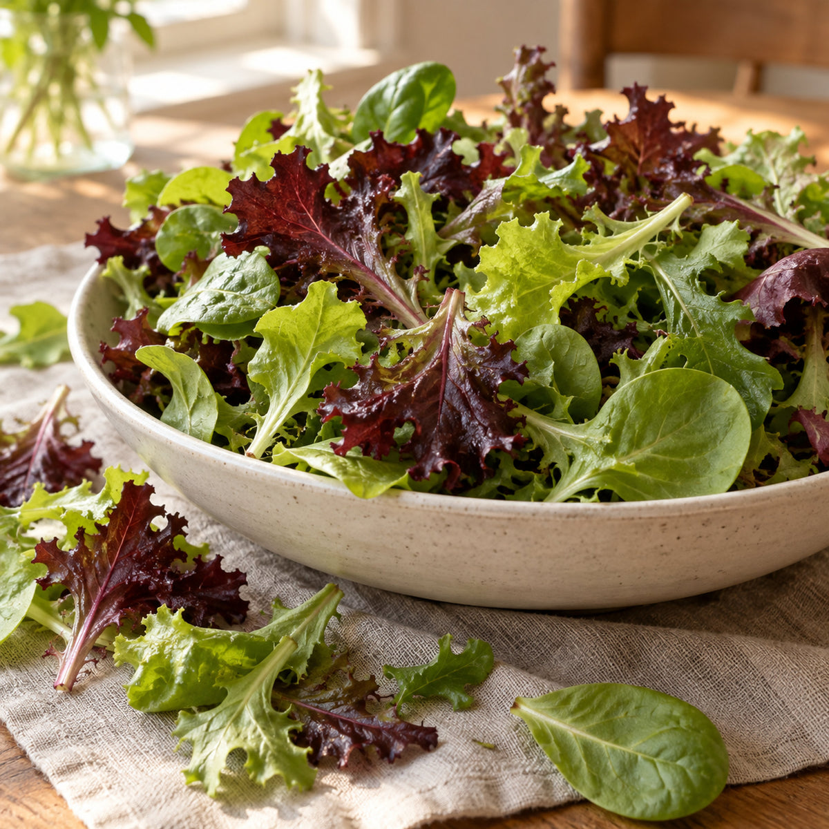 Market Day Mesclun Lettuce Mix Seeds harvest up close
