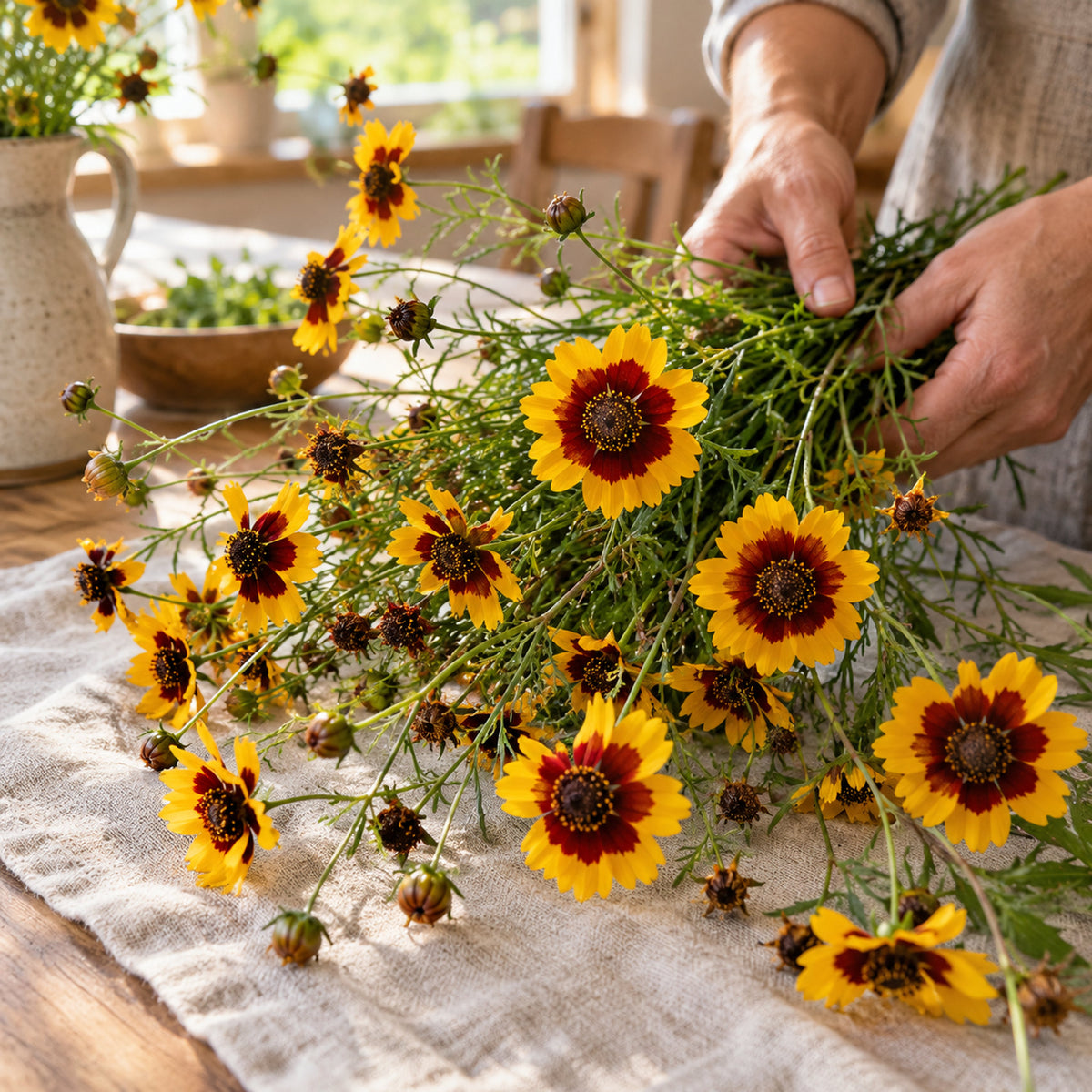 Plains Coreopsis Seeds harvest up close