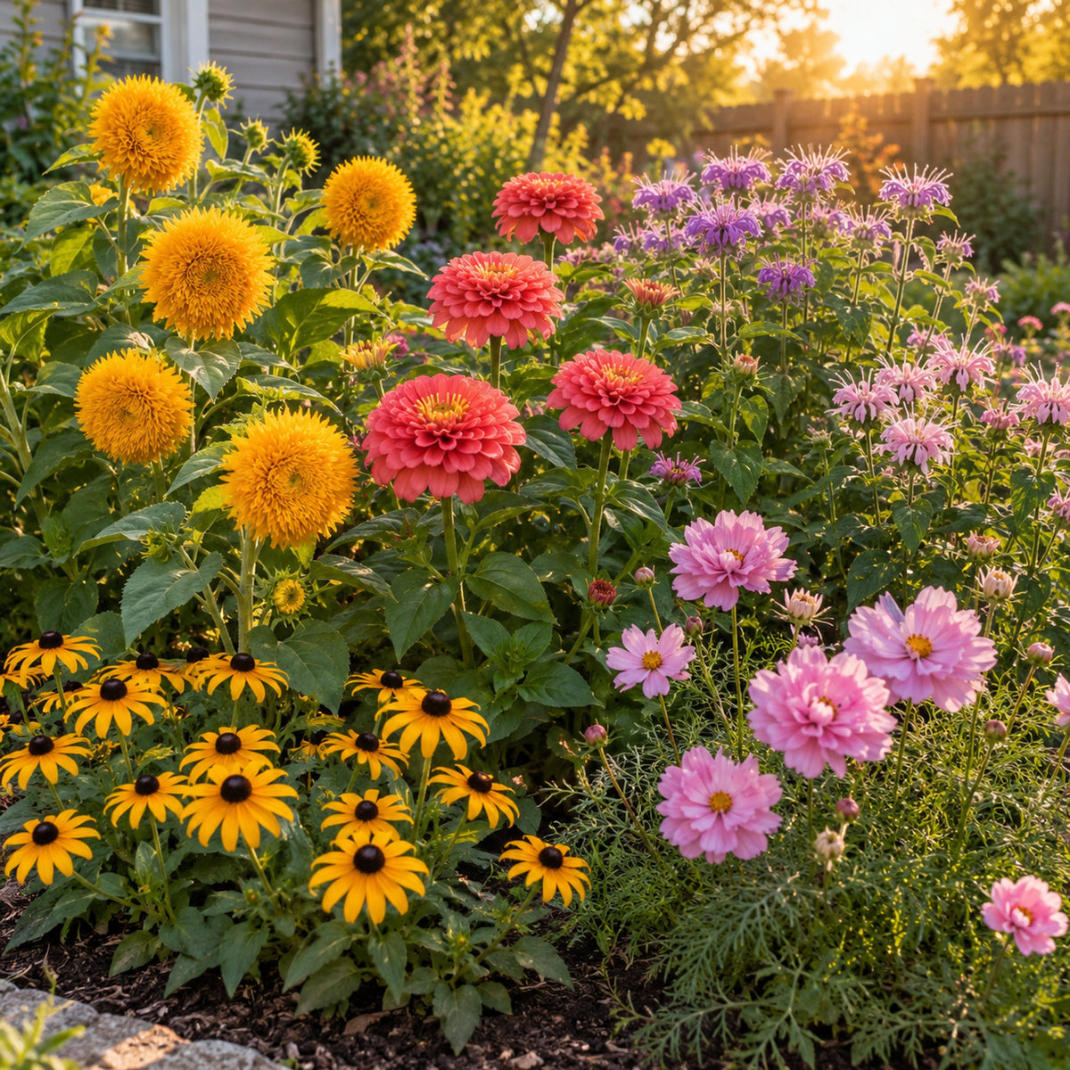 Pollinator Flower Seed Bundle growing in a home garden