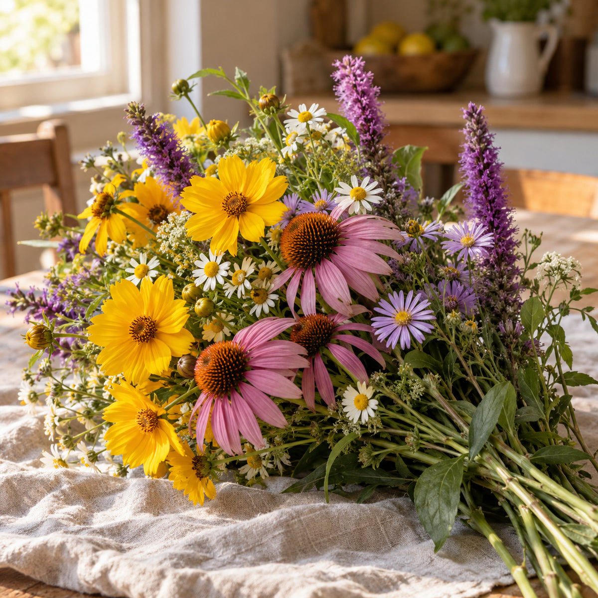 Prairie Splendor Flower Mix Seeds harvest up close