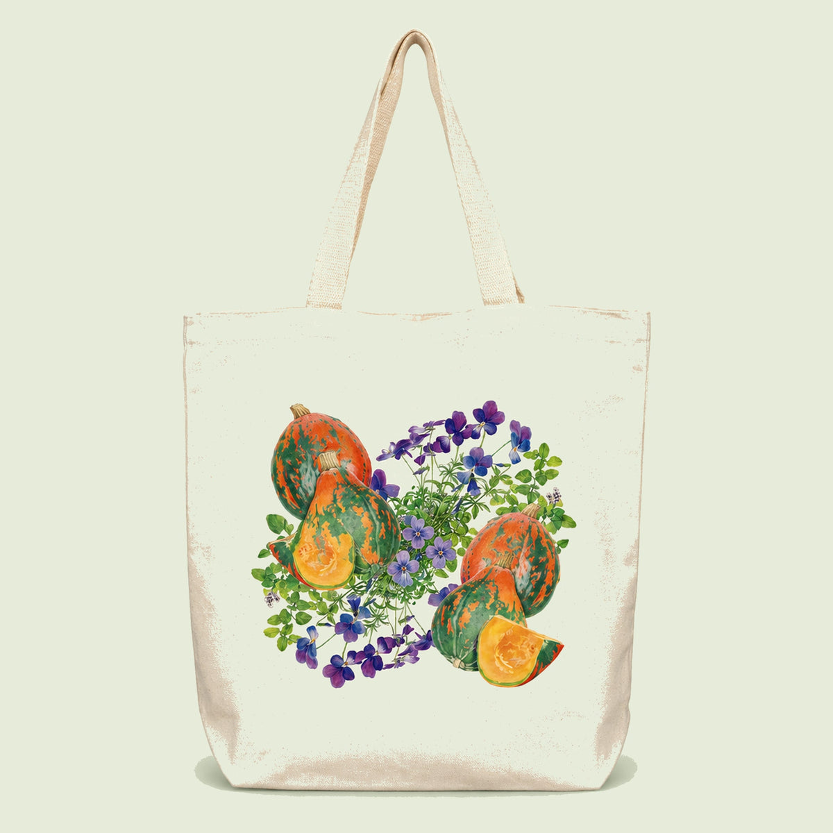 Recycled Cotton Garden Tote on a soft green background