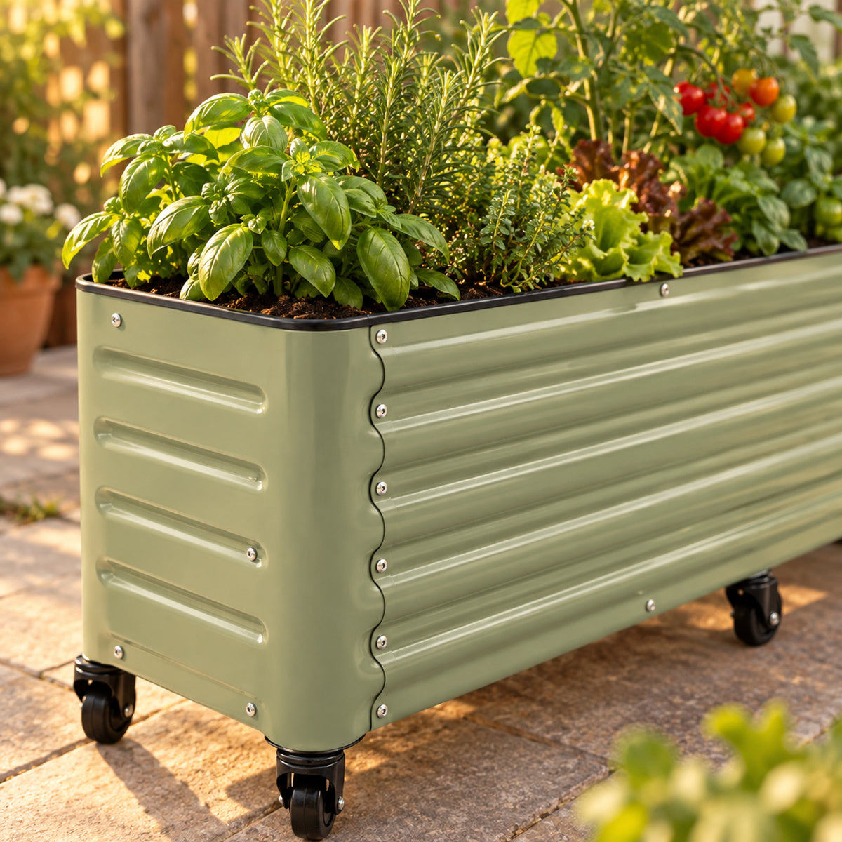 Rolling Garden Bed, 21 x 72 Inches detail