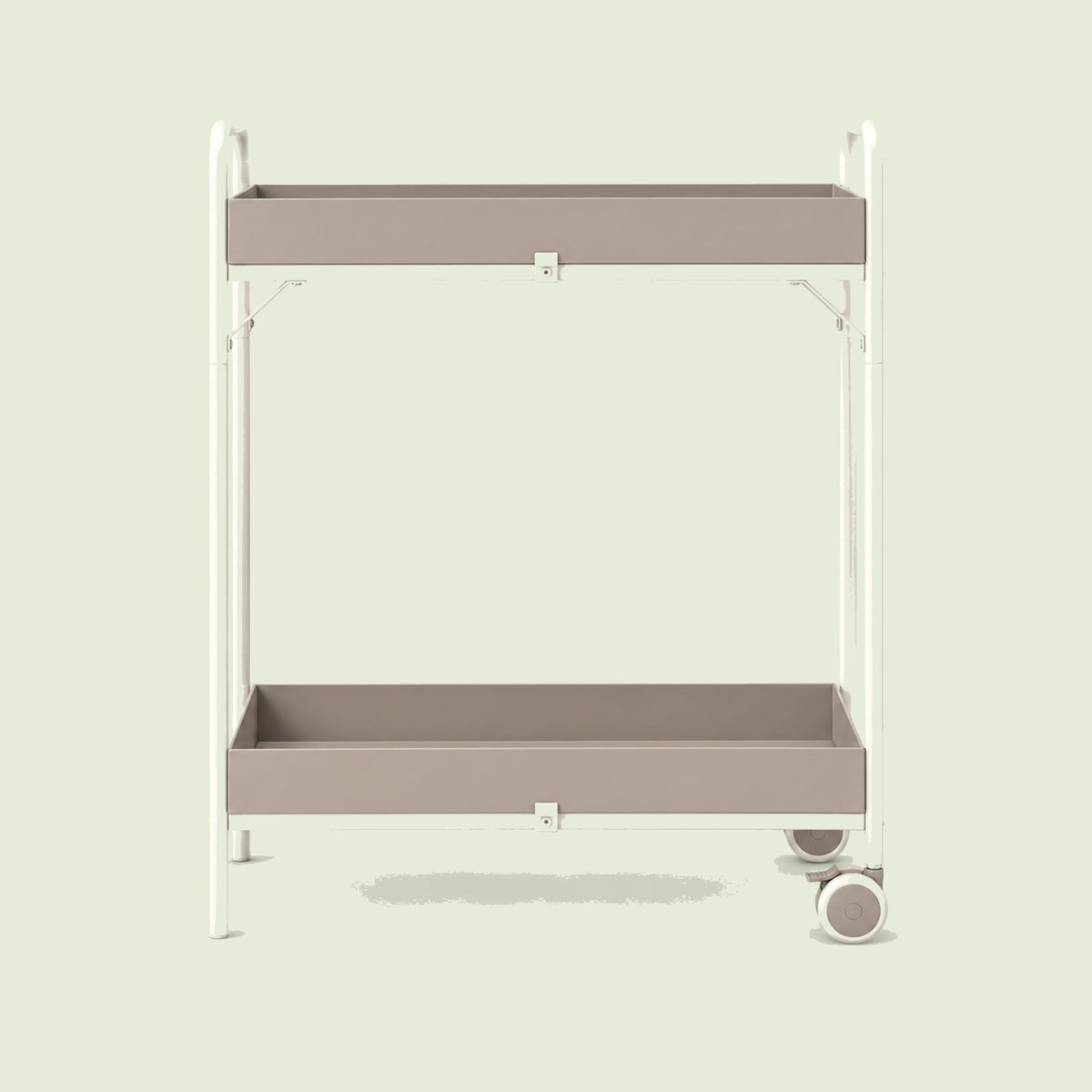 Rolling Garden Potting Cart on a soft green background