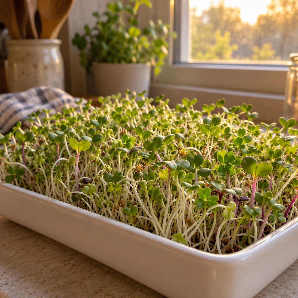 Sandwich Sprout Mix Seeds growing in a home garden