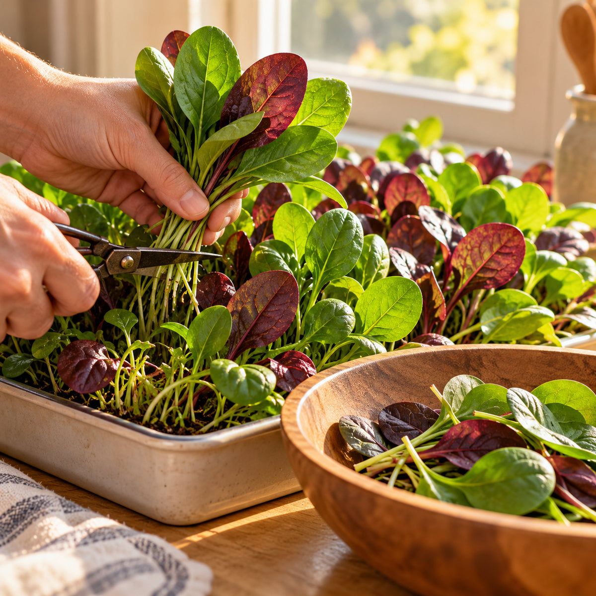 Smoothie Baby Greens Mix Seeds harvest up close