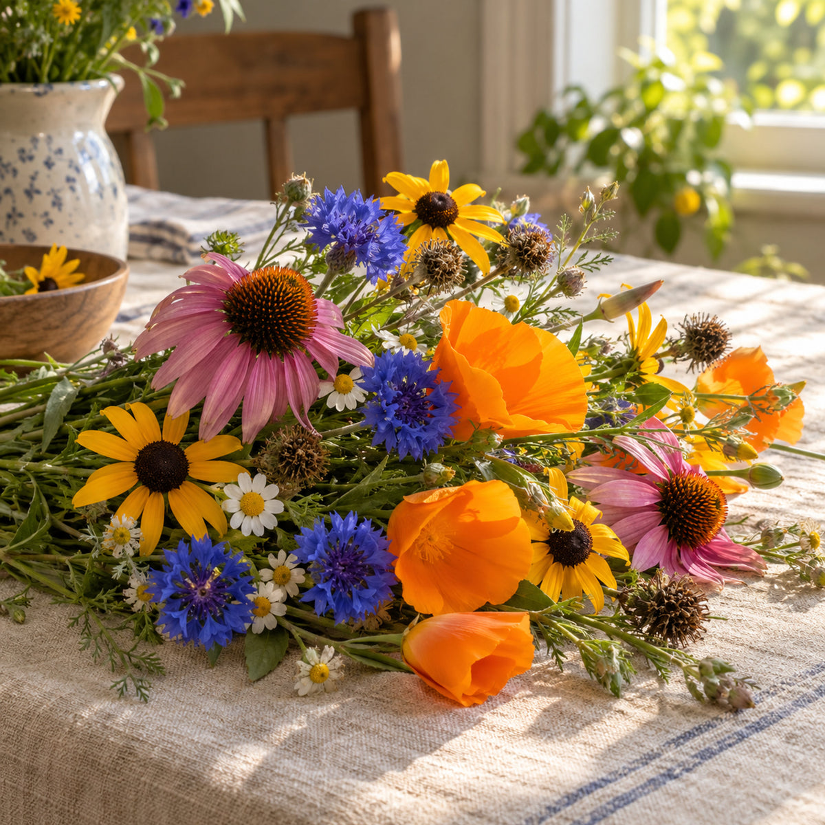 Songbird Flower Mix Seed Shaker harvest up close