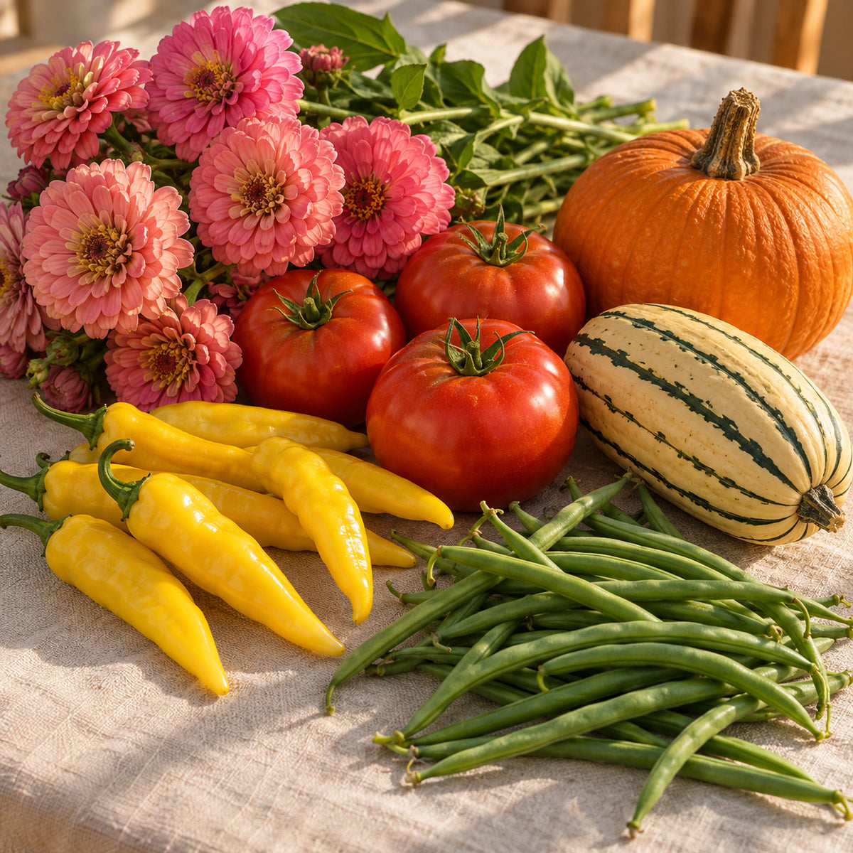 Warm Season Garden Seed Bundle harvest up close