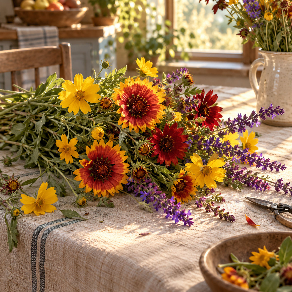 Water Wise Flower Mix Seeds harvest up close