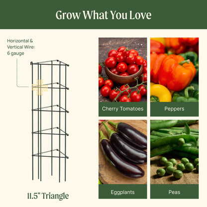 Product photo of modular triangle tomato cages, 11.5 inches