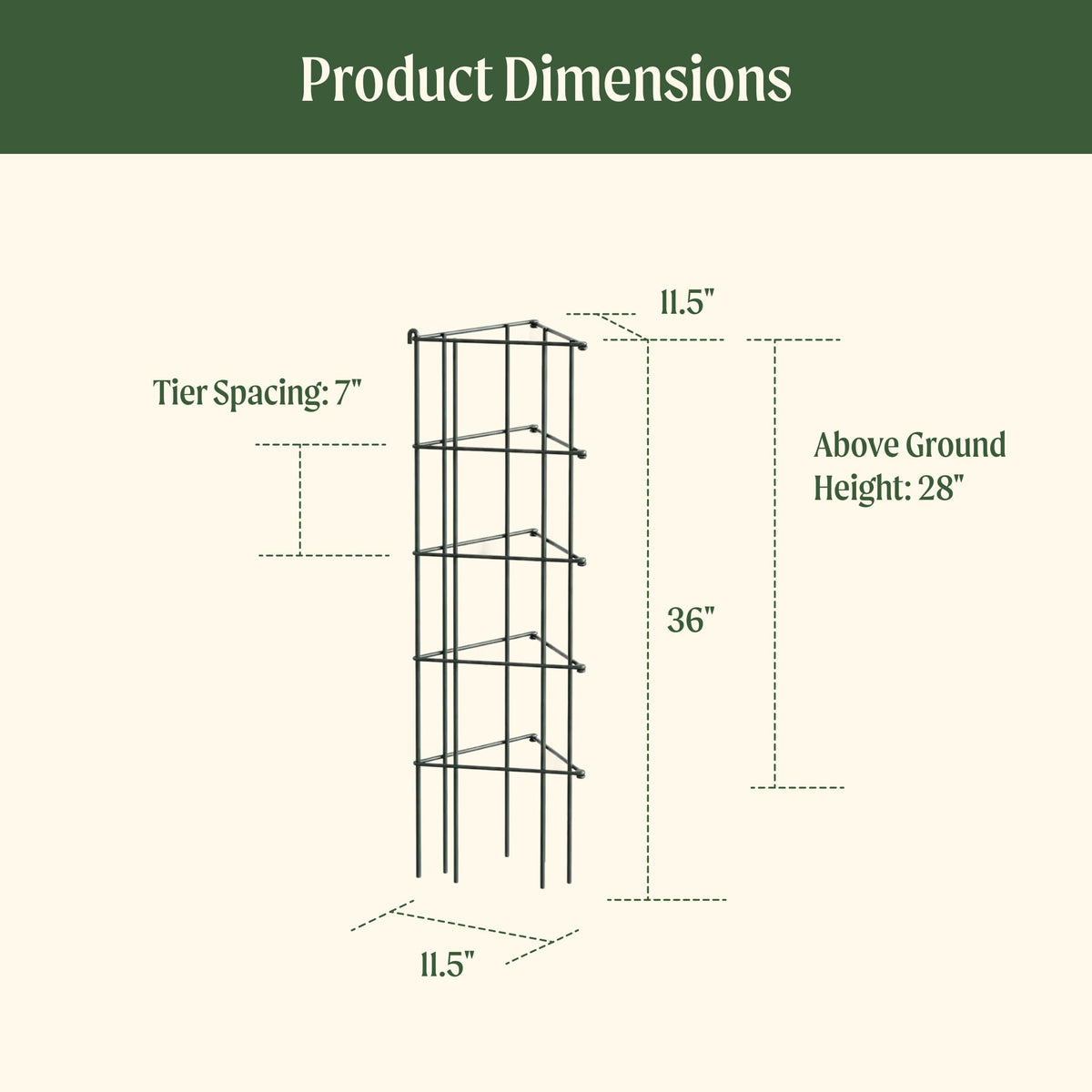 Product photo of modular triangle tomato cages, 11.5 inches