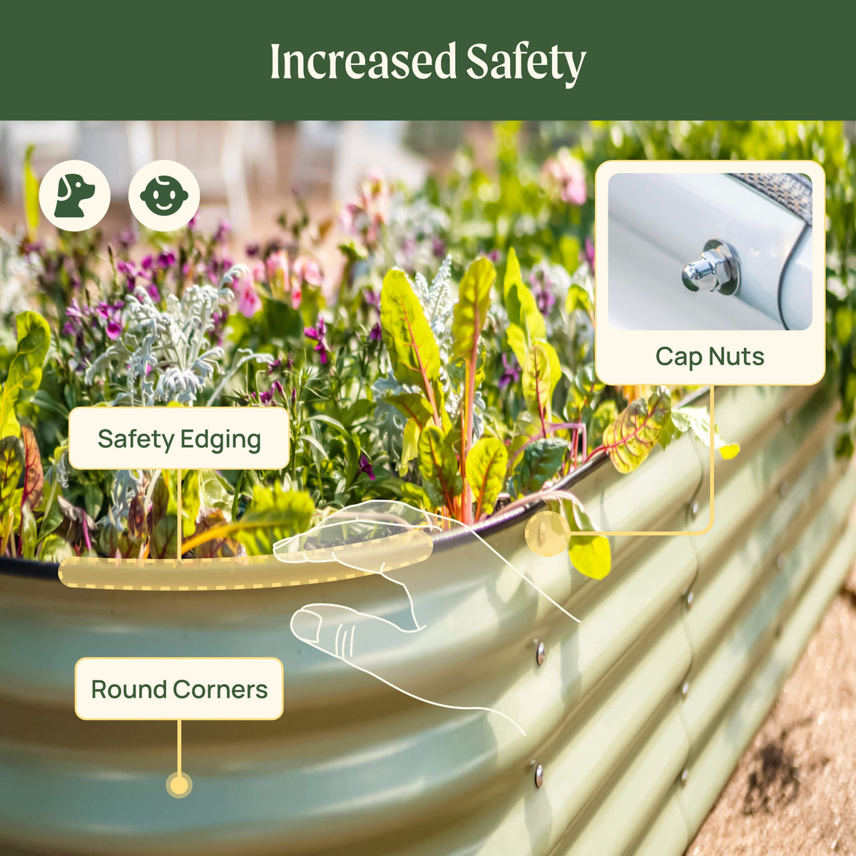 Small Modular Metal Raised Bed, 14 Inches Tall