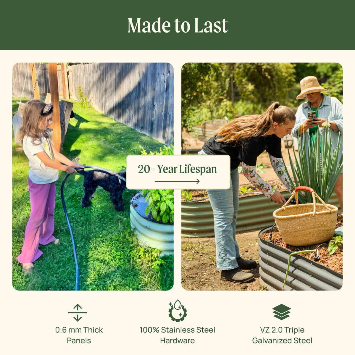 Small Modular Metal Raised Bed, 14 Inches Tall