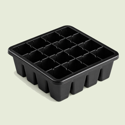 16 Cell Seed Starting Trays on a soft green background