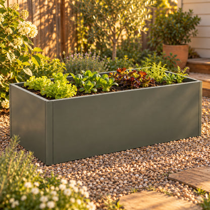 17-Inch-Tall Metal Raised Bed, 2 x 4 Feet in use in a home garden