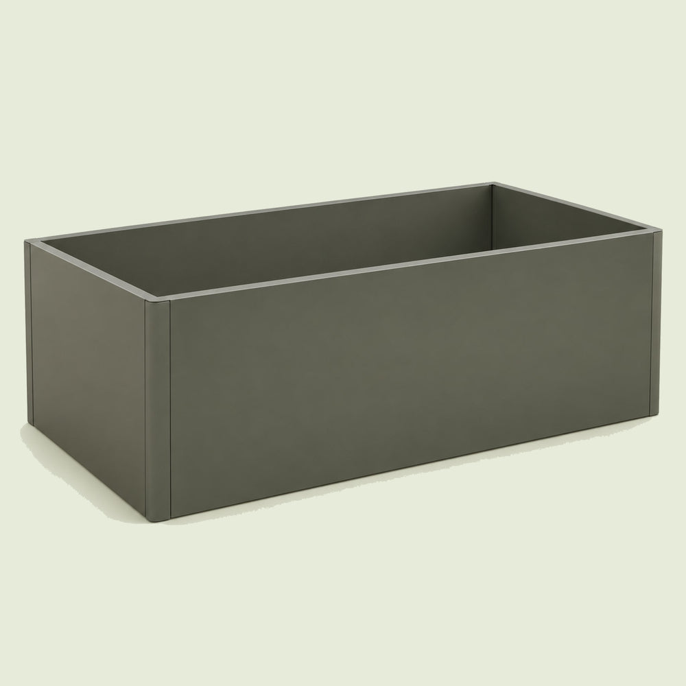 17-Inch-Tall Metal Raised Bed, 2 x 4 Feet on a soft green background