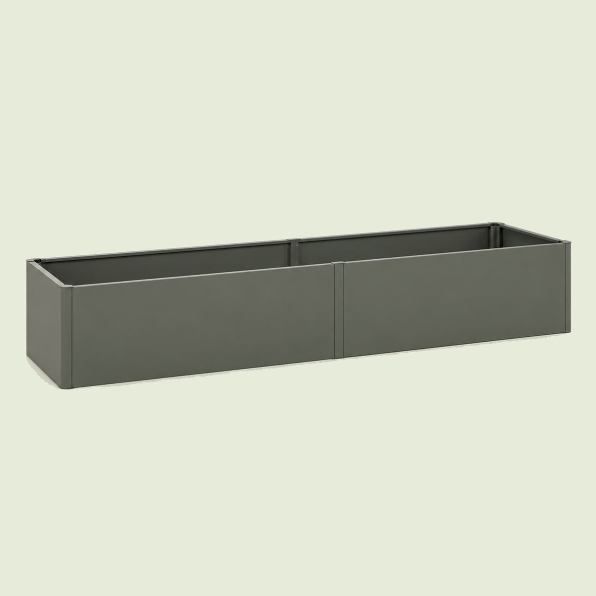 17-Inch-Tall Metal Raised Bed, 2 x 8 Feet on a soft green background