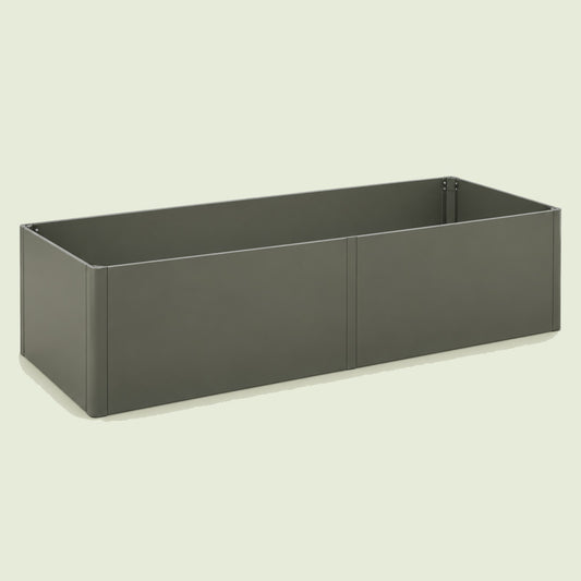 17-Inch-Tall Metal Raised Bed, 3 x 6 Feet on a soft green background