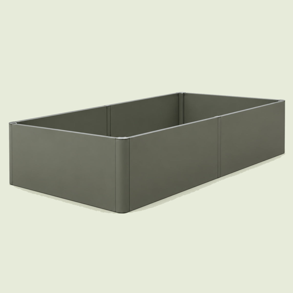 17-Inch-Tall Metal Raised Bed, 4 x 8 Feet on a soft green background