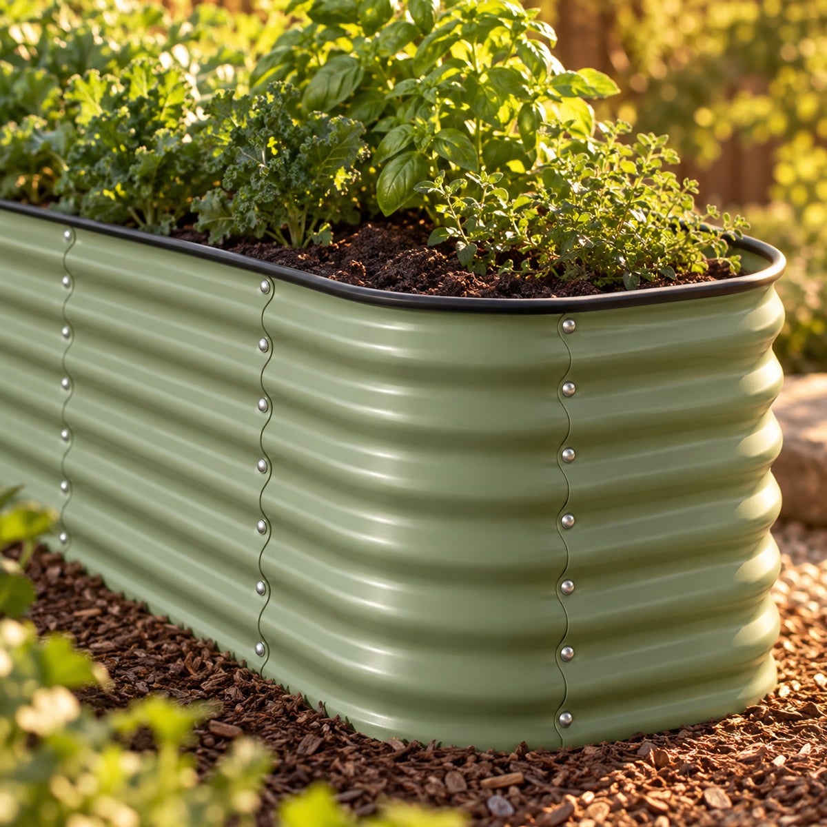 17-Inch-Tall Modular Metal Raised Bed detail