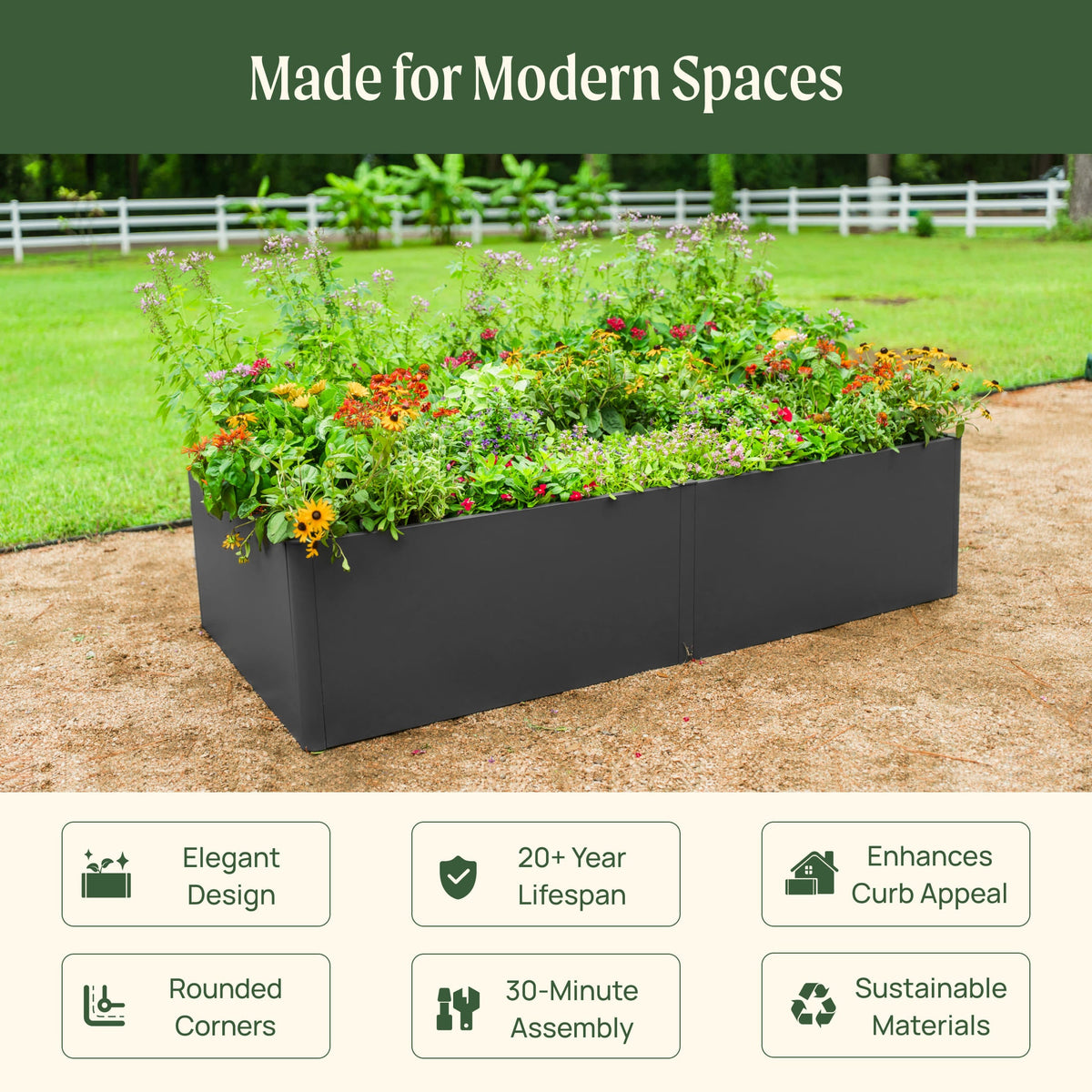 17-Inch-Tall Metal Raised Bed, 3 x 6 Feet