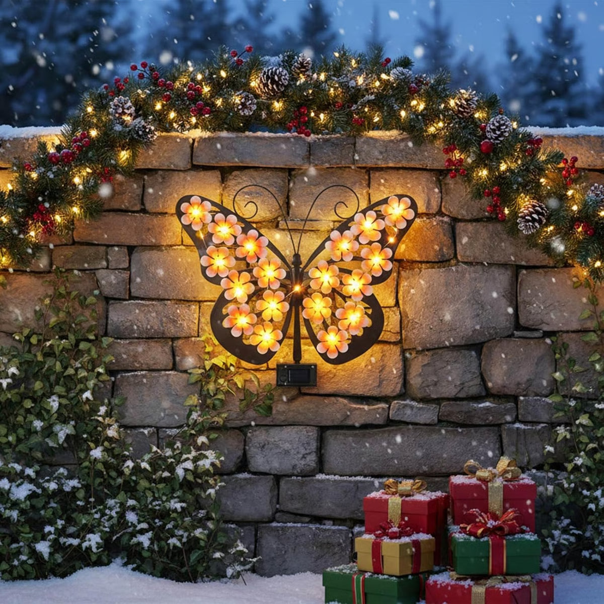 Product photo of solar butterfly wall light